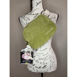 NWT Green Style Belt Bag Corduroy Girls with Patch
